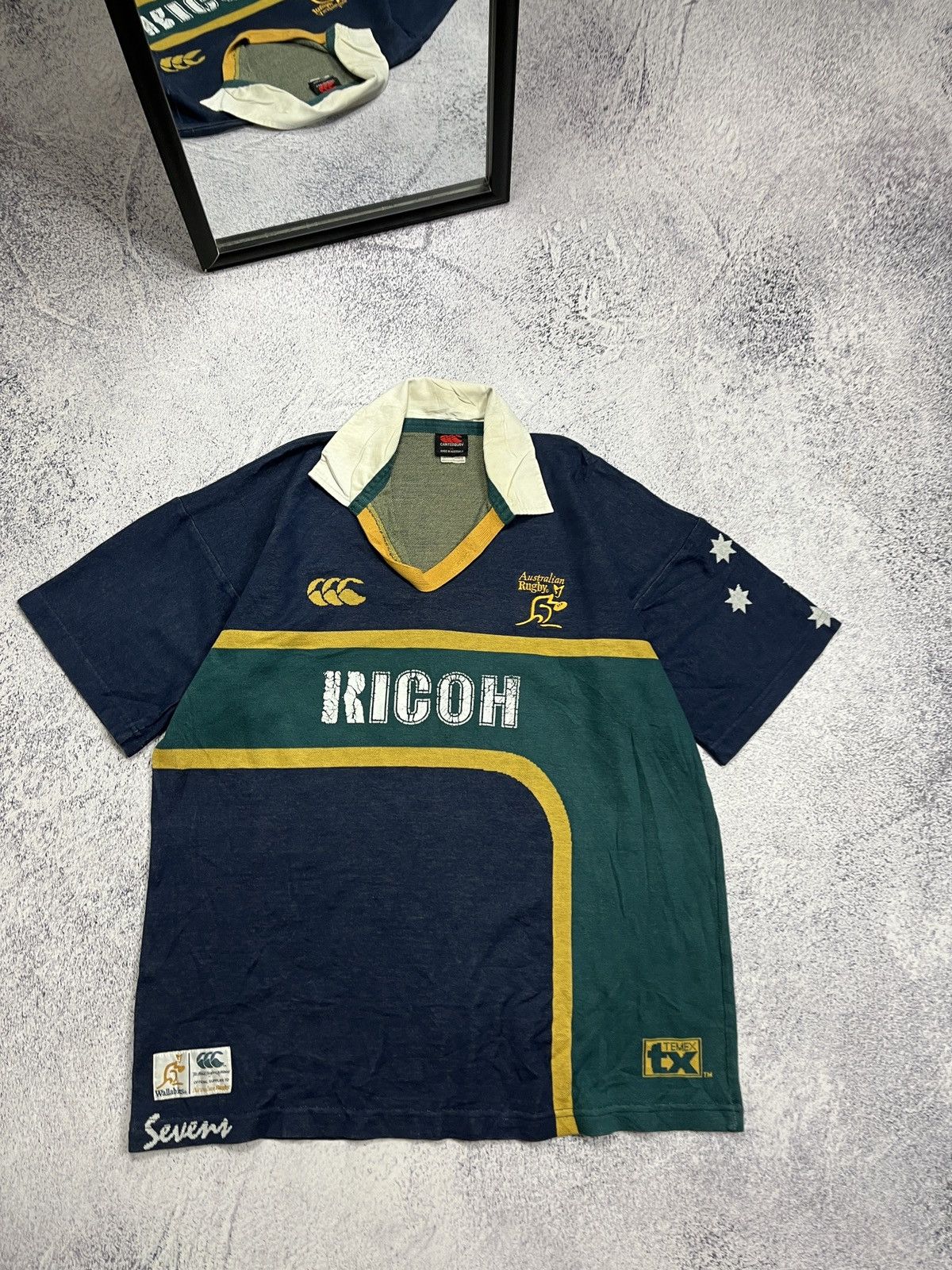 Short Sleeve Canterbury Wallabies Jersey Vtg 90's Canterbury