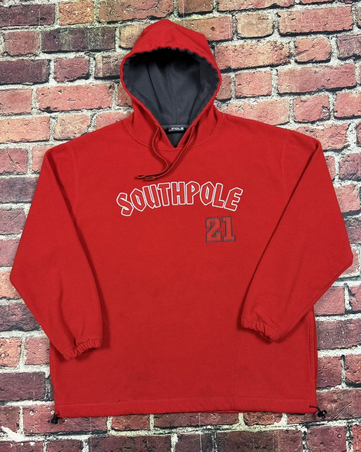 Southpole Vintage Southpole Fleece Hoodie Red Baggy Fit Sweatshirt Y2K Size US XL / EU 56 / 4 - 1 Thumbnail