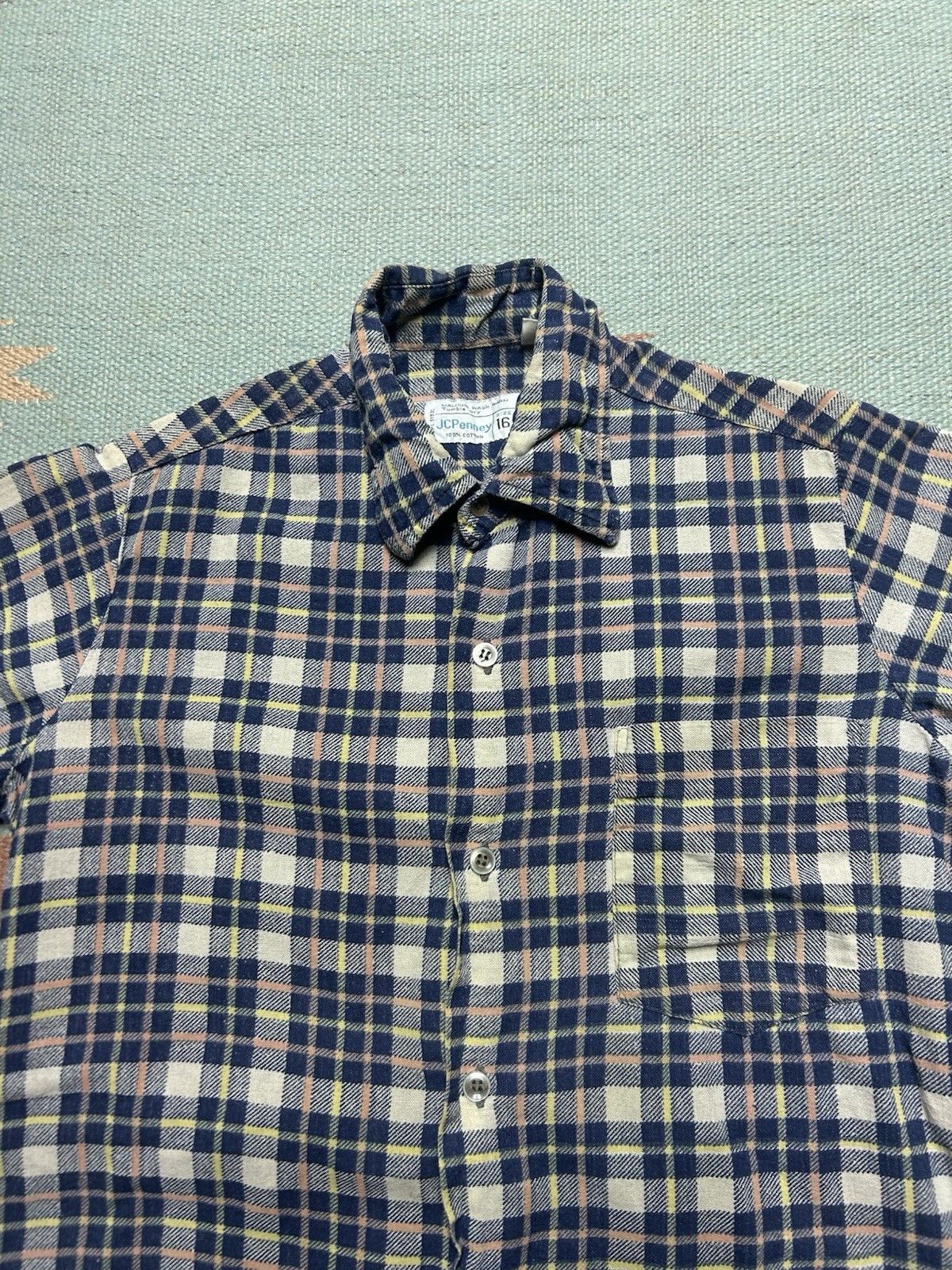 Vintage Vtg 70s flannel shirt JCPenney cotton plaid youth boys 16 Size US XS / EU 42 / 0 - 3 Thumbnail