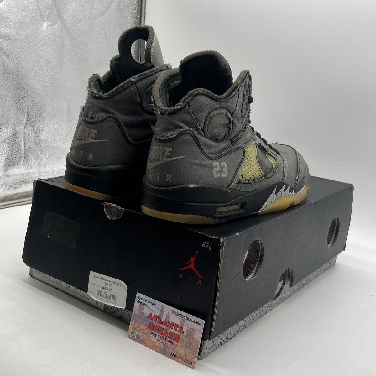 Jordan Brand Off white x air Jordan 5 muslin Size US 12 / EU 45 - 5 Thumbnail