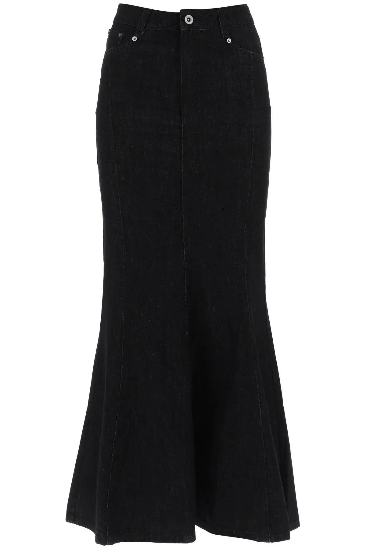 image of Self Portrait O1S22I1N1223 Mermaid Denim Skirt In Black, Women's (Size 26)