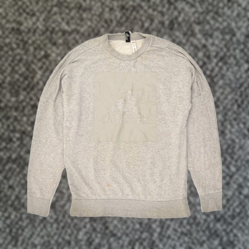 Adidas ADIDAS Mens Sweatshirt Jumper Medium Grey Graphic Loose Fit Cotton Size US M / EU 48-50 / 2 - 1 Thumbnail