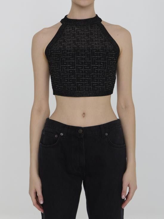Balmain BALMAIN Women Tops DF1AB026 BLACK Size S / US 4 / IT 40 - 1 Thumbnail