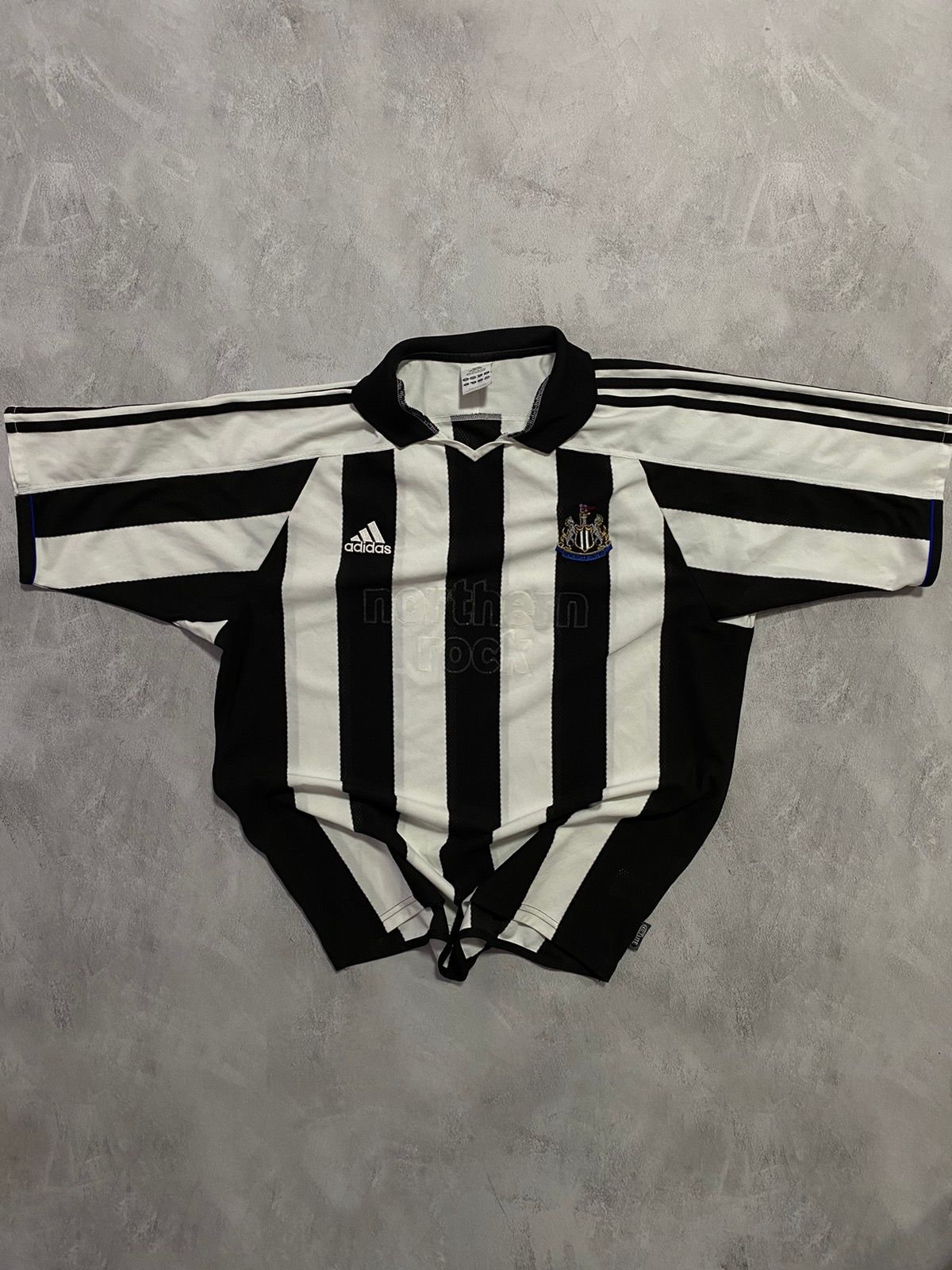 Pre-owned Adidas X Soccer Jersey Adidas Newcastle United Vntage T-shirt Soccer Jersey In Black/white