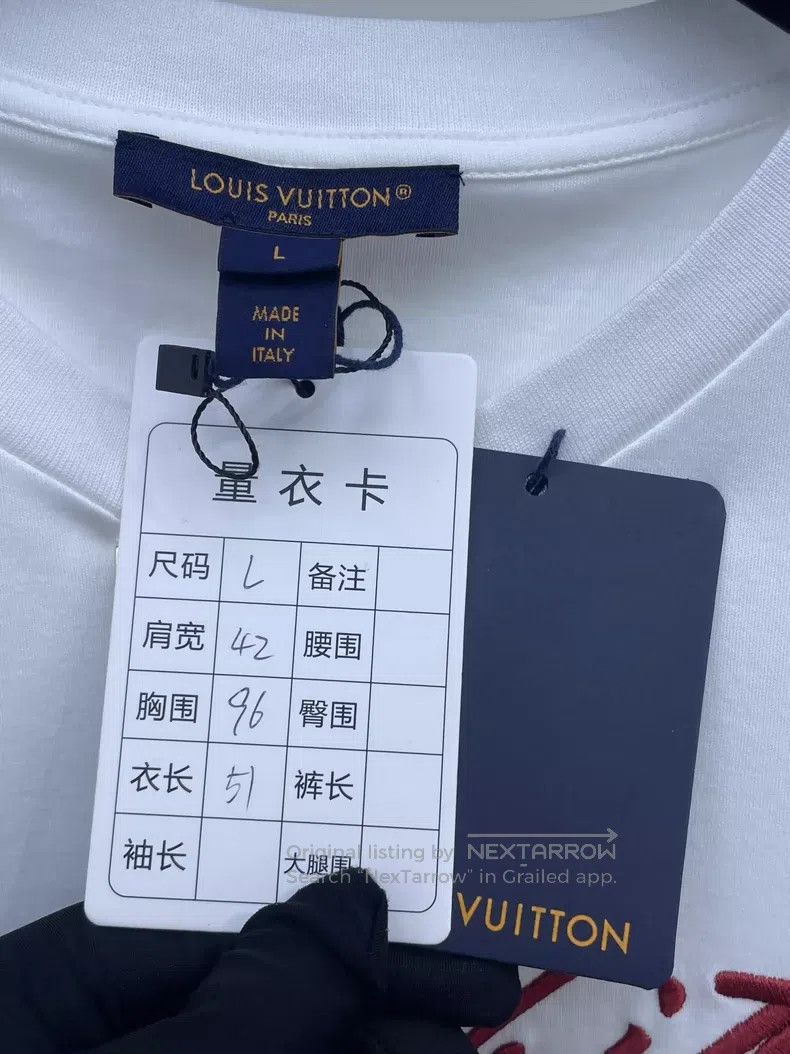 Louis Vuitton Louis Vuitton 25 New Embroidered Chain Short Sleeve Size L / US 10 / IT 46 - 5 Thumbnail