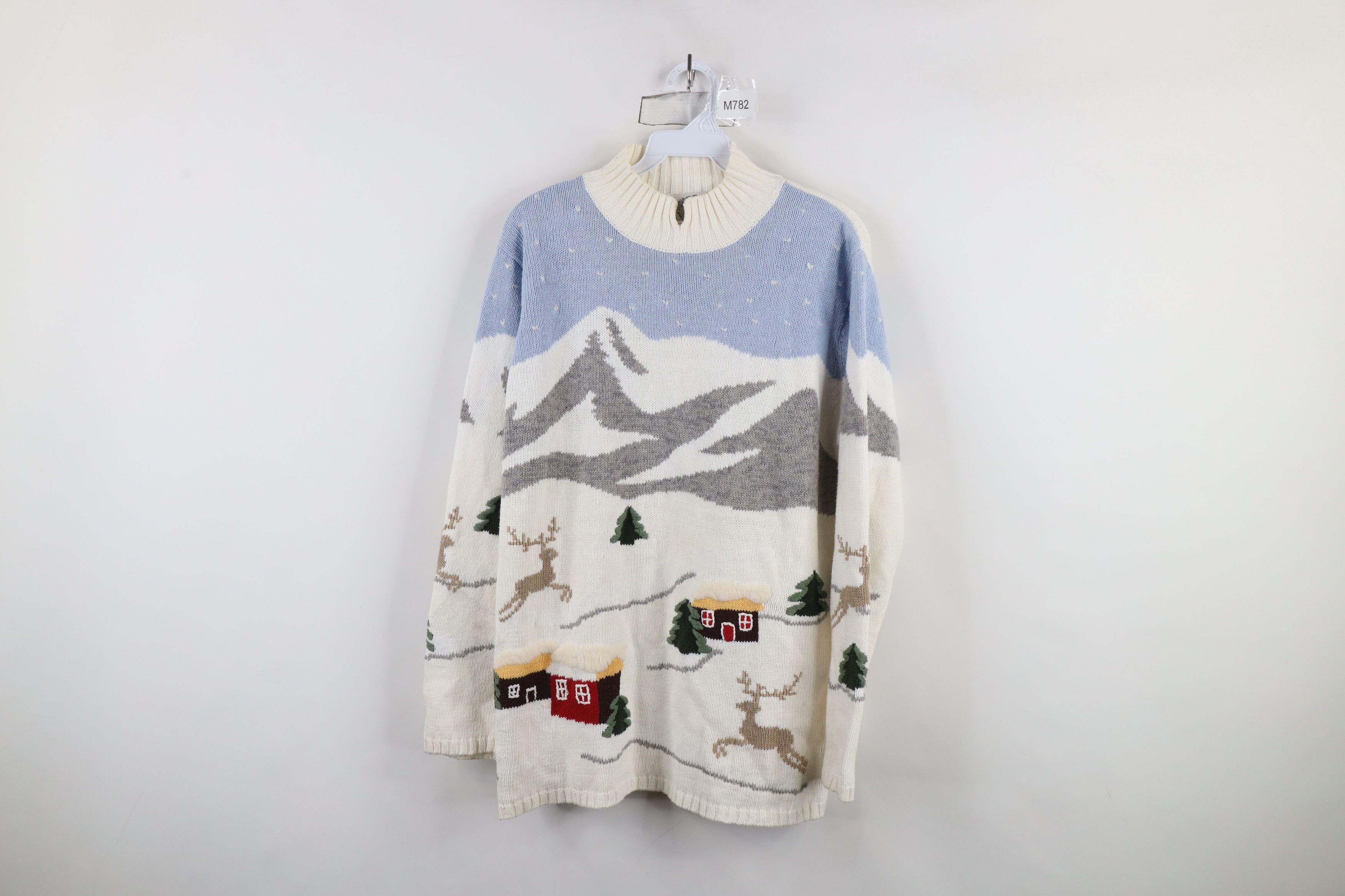 Vintage Vintage 90s Streetwear Snow Town All Over Print Sweater Size S / US 4 / IT 40 - 1 Thumbnail