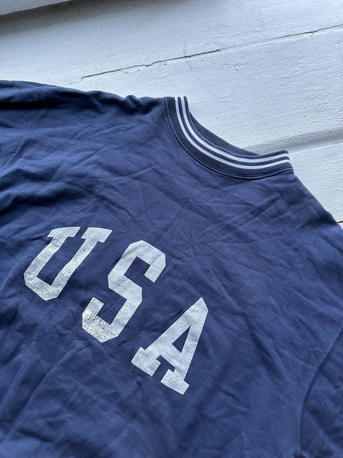 Vintage 🚨 BIG LOGO USA BLUE OVERSIZED VINTAGE SWEATSHIRT RARE Size US M / EU 48-50 / 2 - 4 Thumbnail
