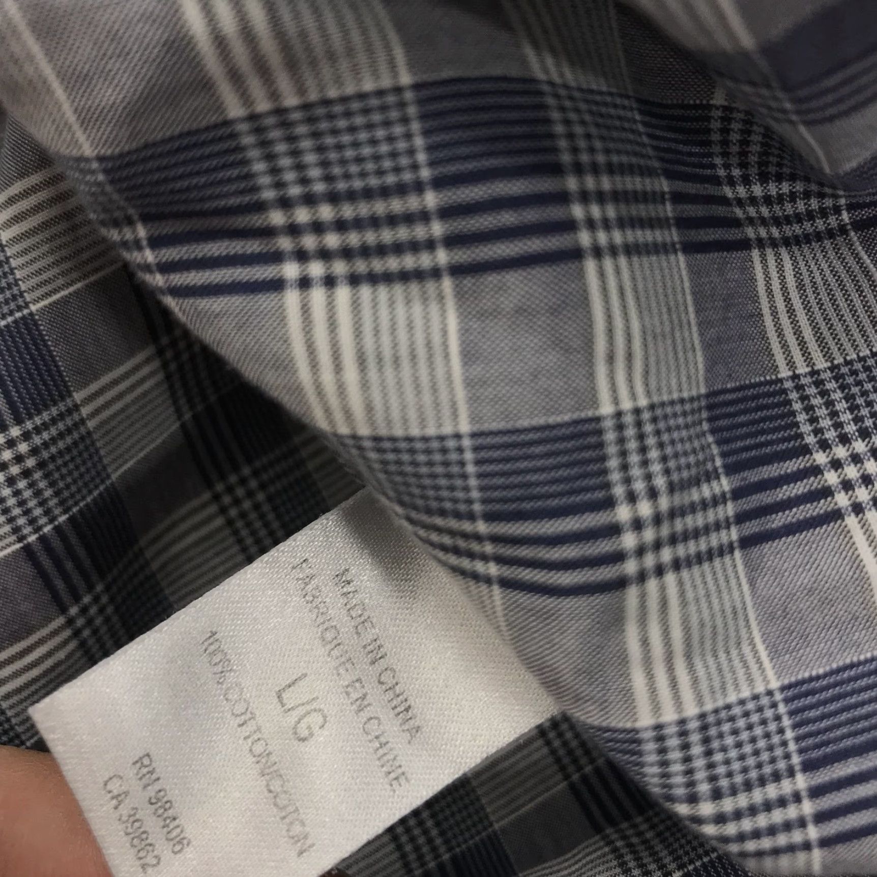 Theory Theory Shirt Mens Large Blue Gray Check 100% Cotton Long Sleeve Designer Casual Size US L / EU 52-54 / 3 - 4 Thumbnail