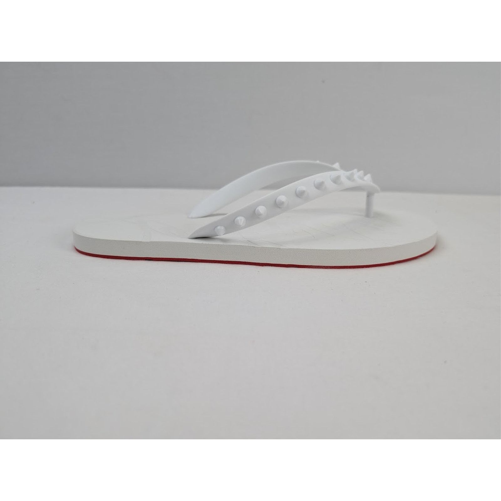 Christian Louboutin o1rshd1 Loubi Flip Flat Slippers in White Size US 8 / EU 41 - 3 Thumbnail
