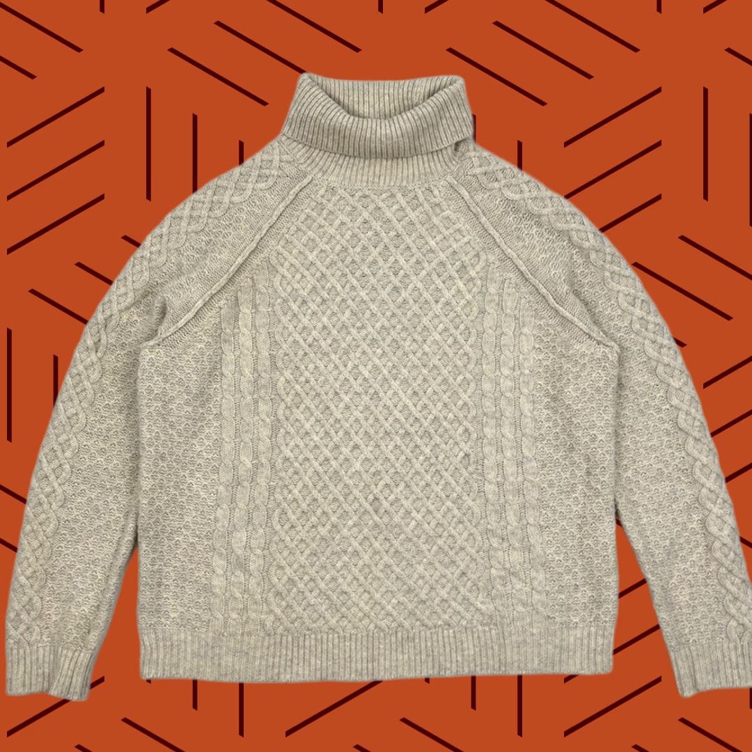 Vince Vince Yak & Wool Sweater Womens L Oatmeal Turtleneck Capsule Quiet Luxury Preppy Size L / US 10 / IT 46 - 1 Thumbnail