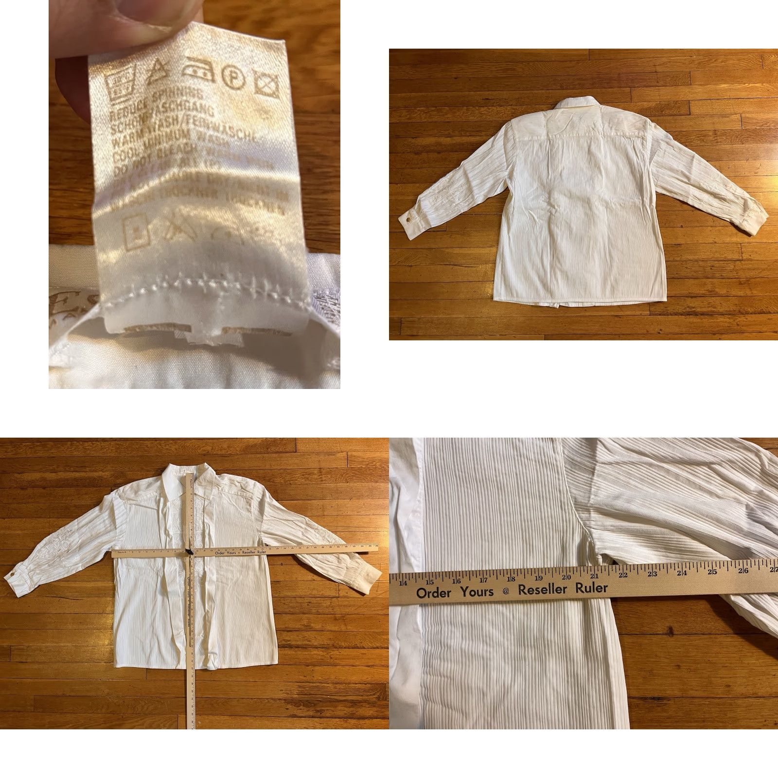 Escada VINTAGE Escada Blouse Women’s 42 White Ornate Ribbed Dressy Knit Button Collared 90s Designer Mens Women Girls Size M / US 6-8 / IT 42-44 - 8 Thumbnail
