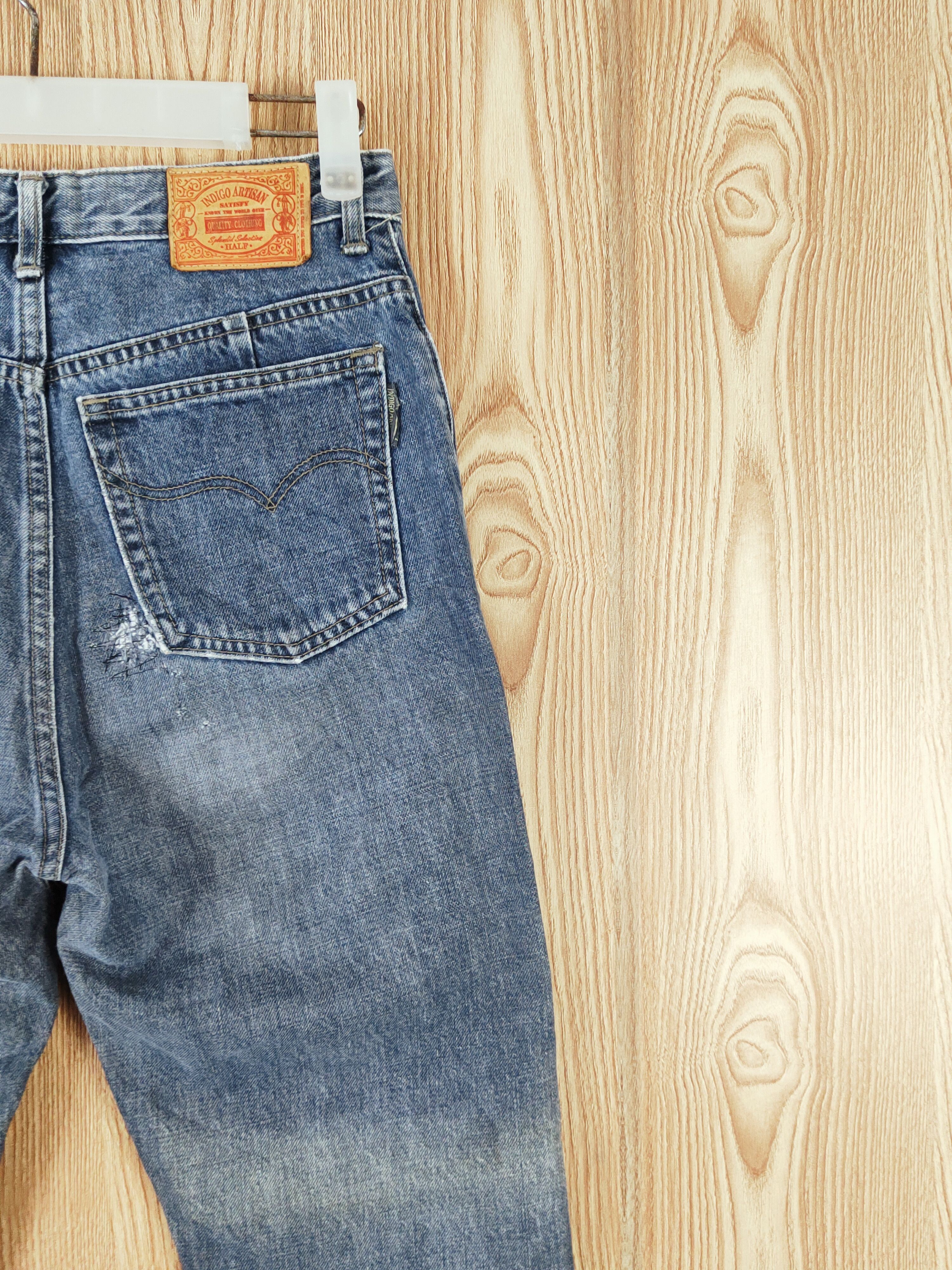 Indigo INDIGO ARTISAN Half Blue Distressed Ripped Jeans #W653 Size US 28 / EU 44 - 11 Thumbnail