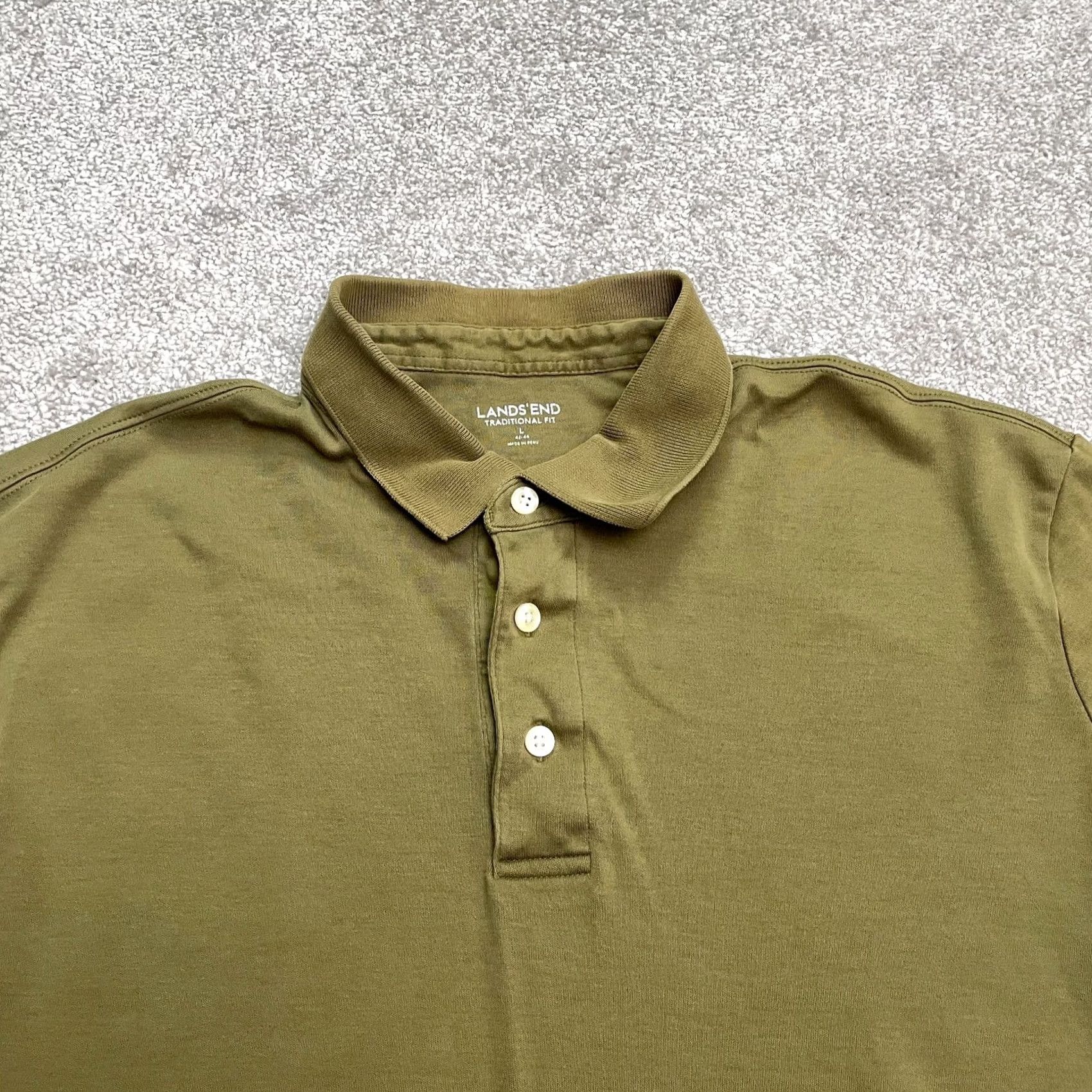 Lands' End Lands' End Polo Shirt Mens Large Green Cotton Short Sleeve Casual Size US L / EU 52-54 / 3 - 3 Thumbnail