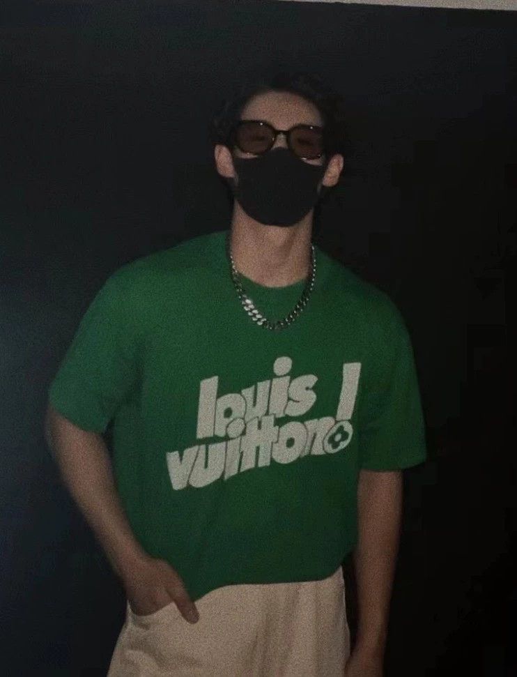 Louis Vuitton LOUIS VUITTON Green slogan knit short sleeves Size US S / EU 44-46 / 1 - 5 Thumbnail