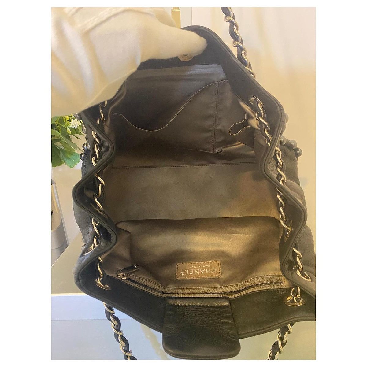 Chanel Chanel Small Black Soft Lambskin Leather Pearl Bag Size ONE SIZE - 7 Thumbnail