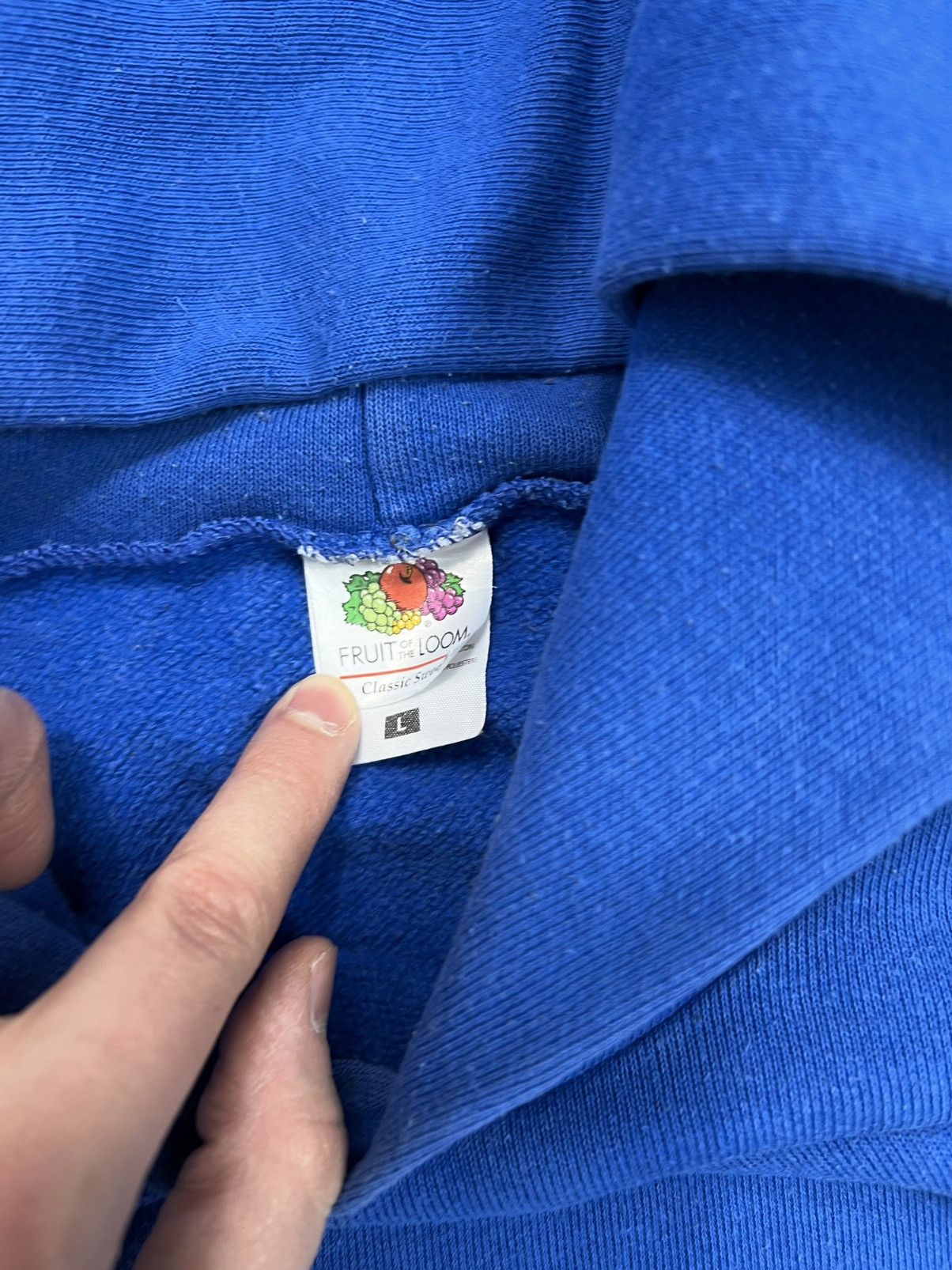 Vintage Hoodie Blank vintage 90’s kanye west blue boxy fit Size US L / EU 52-54 / 3 - 3 Thumbnail