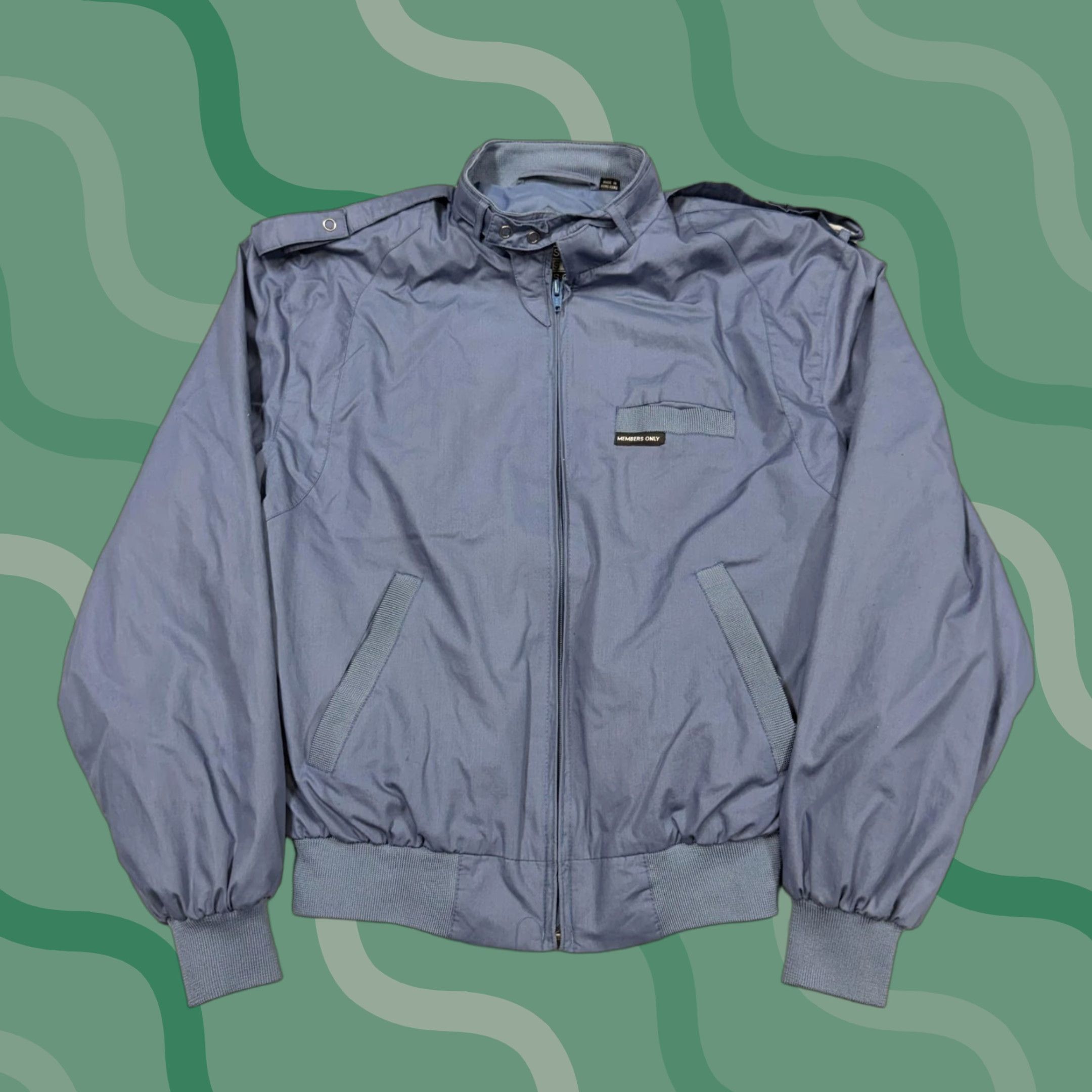 Members Only Vintage Members Only Jacket Mens 38 Blue Bomber Full Zip 80s Hong Kong Classic Lightweight Pockets Stand-Up Collar Zip Solid Reg Erwachsene Mens Size US XXS / EU 40 - 1 Thumbnail