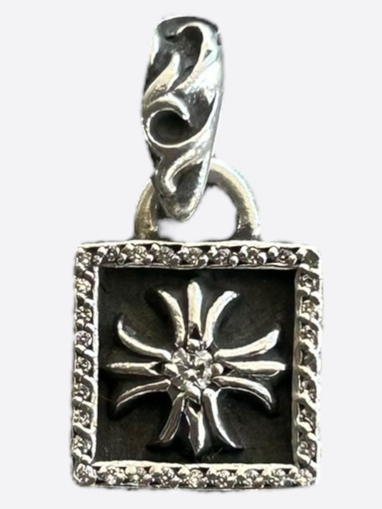 Chrome Hearts Chrome Hearts Silver & Diamond Cross Pendant Size ONE SIZE - 1 Thumbnail