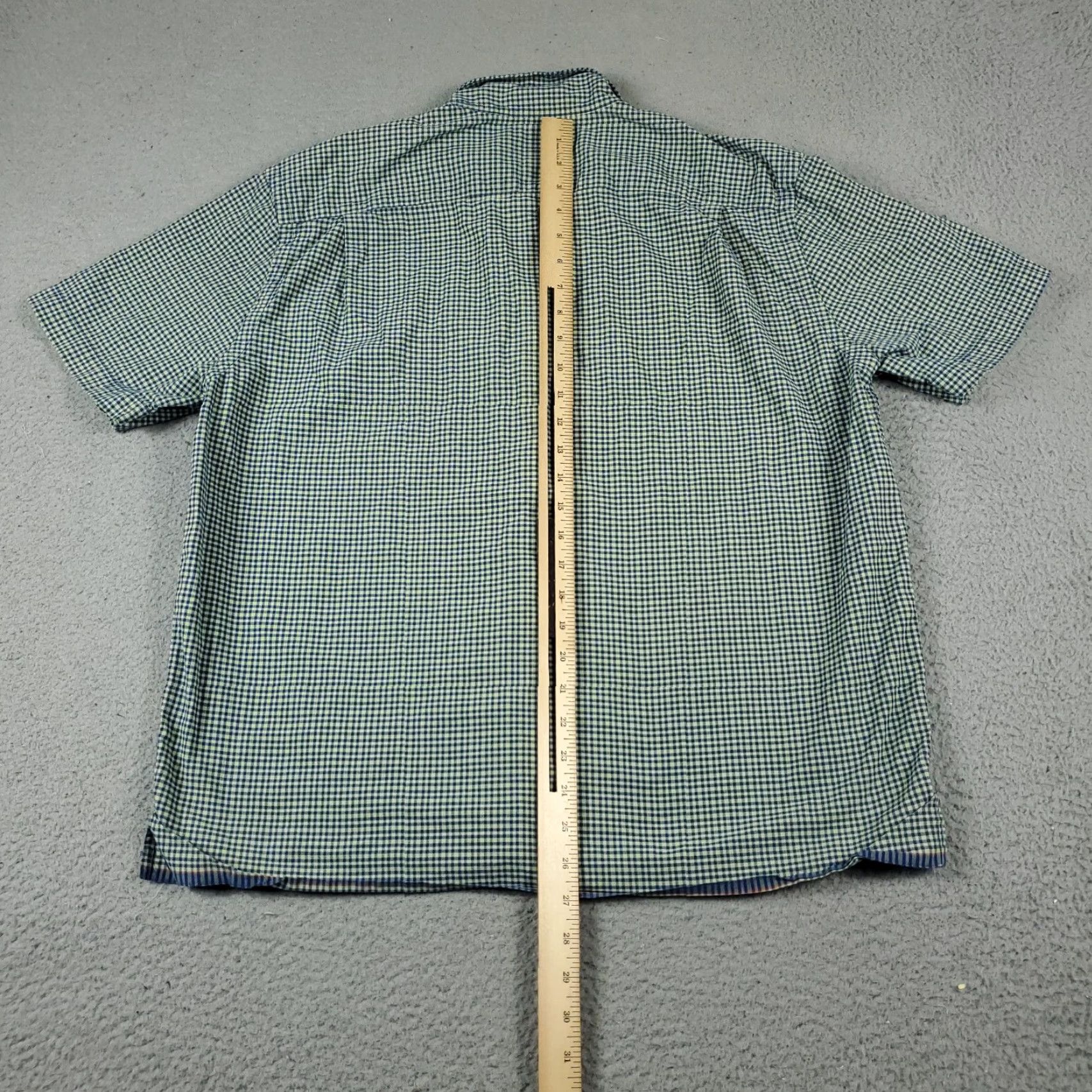 Abercrombie & Fitch Abercrombie & Fitch Check Button-Up Shirt Mens Large Blue Green Short Sleeve Classic Casual Size US L / EU 52-54 / 3 - 4 Thumbnail