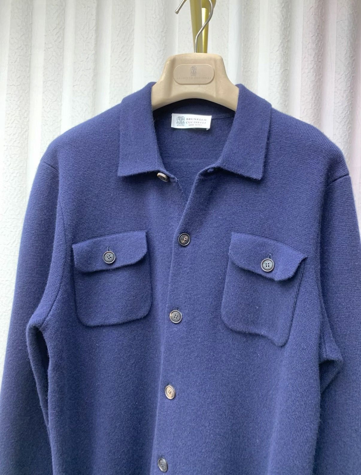 Brunello Cucinelli BRUNELLO CUCINELLI Dark Blue Thickened Wool Jacket Size US M / EU 48-50 / 2 - 3 Thumbnail