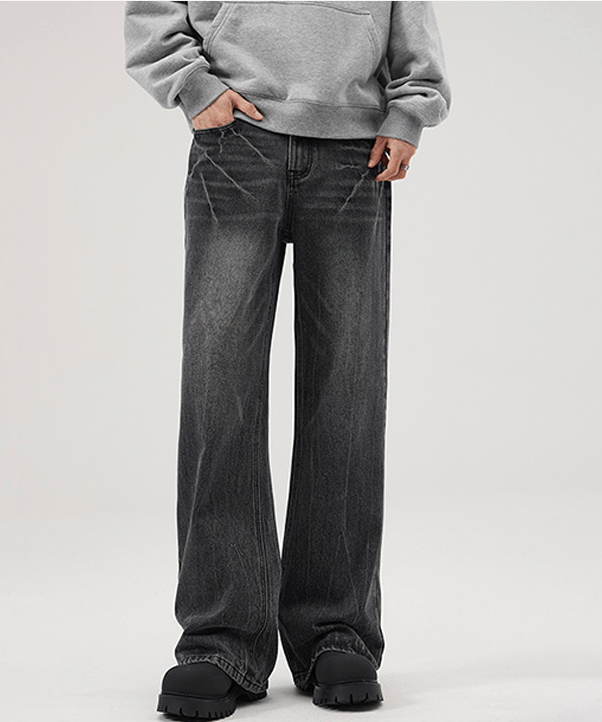Japanese Brand × Jean Lightning Pattern Black Vintage Loose Bootcut Jeans Size US 32 / EU 48 - 1 Thumbnail