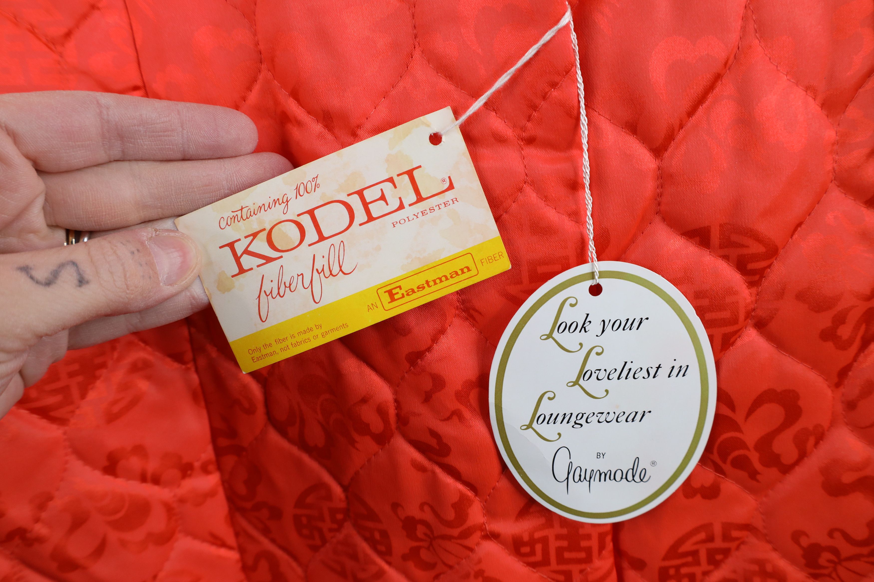 Vintage Deadstock Vintage 60s Quilted Kimono Night Sleep Jacket Size XL / US 12-14 / IT 48-50 - 6 Thumbnail