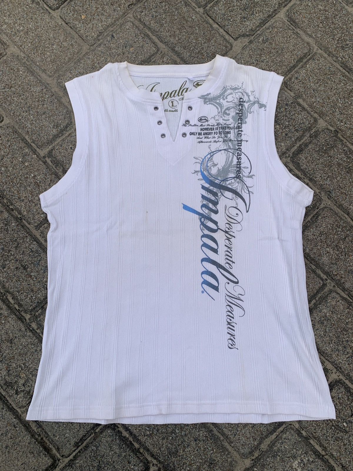 Japanese Brand Tank top vest impala laceup poem shirt Size US L / EU 52-54 / 3 - 2 Thumbnail
