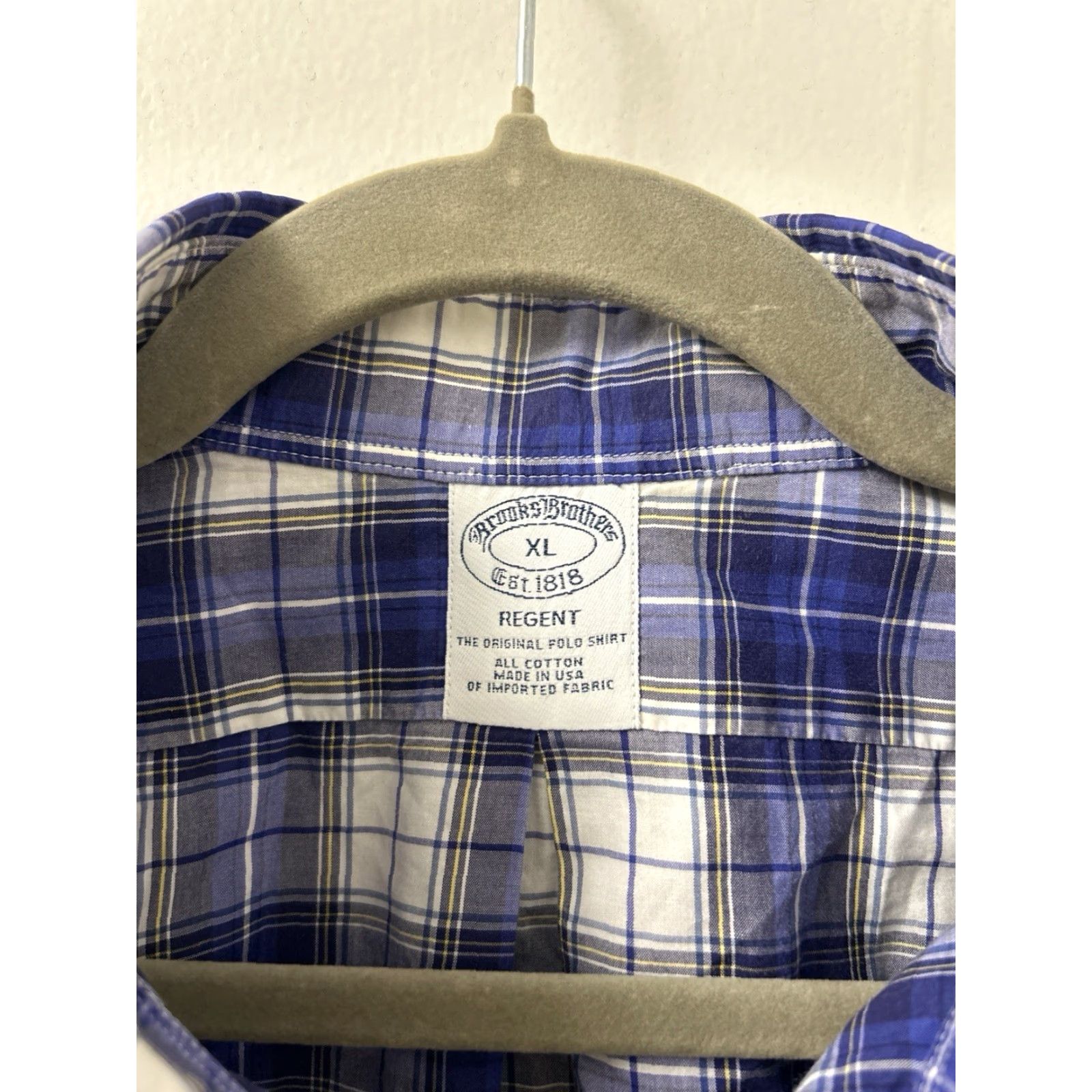 Brooks Brothers VINTAGE Brooks Brothers Original Polo Shirt Mens XL Blue Plaid Regent Button-Down Collar Size US XL / EU 56 / 4 - 5 Thumbnail
