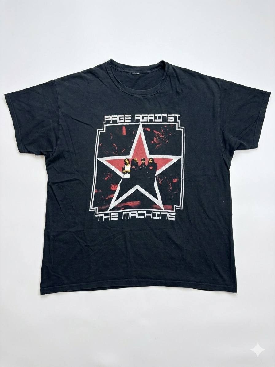 Vintage Vintage Rage Against The Machine Star Logo T-Shirt -Boxy Fit Size US XL / EU 56 / 4 - 1 Thumbnail