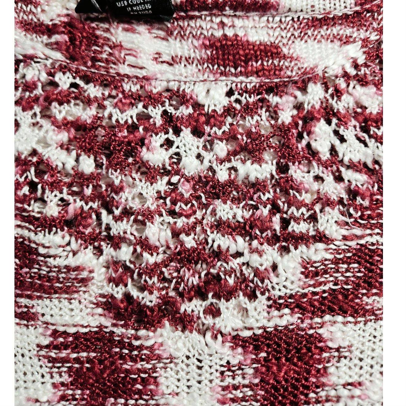 Other New Directions Crochet Sweater Bell Sleeves Sz. XL Raspberry Size XL / US 12-14 / IT 48-50 - 4 Thumbnail