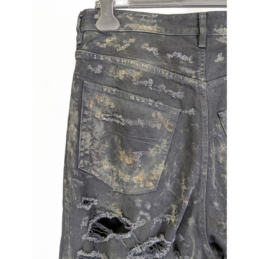 Balenciaga o1rshd1 Unisex Super Destroyed Baggy Pants 13 in Flat Black Size US 34 / EU 50 - 16 Thumbnail