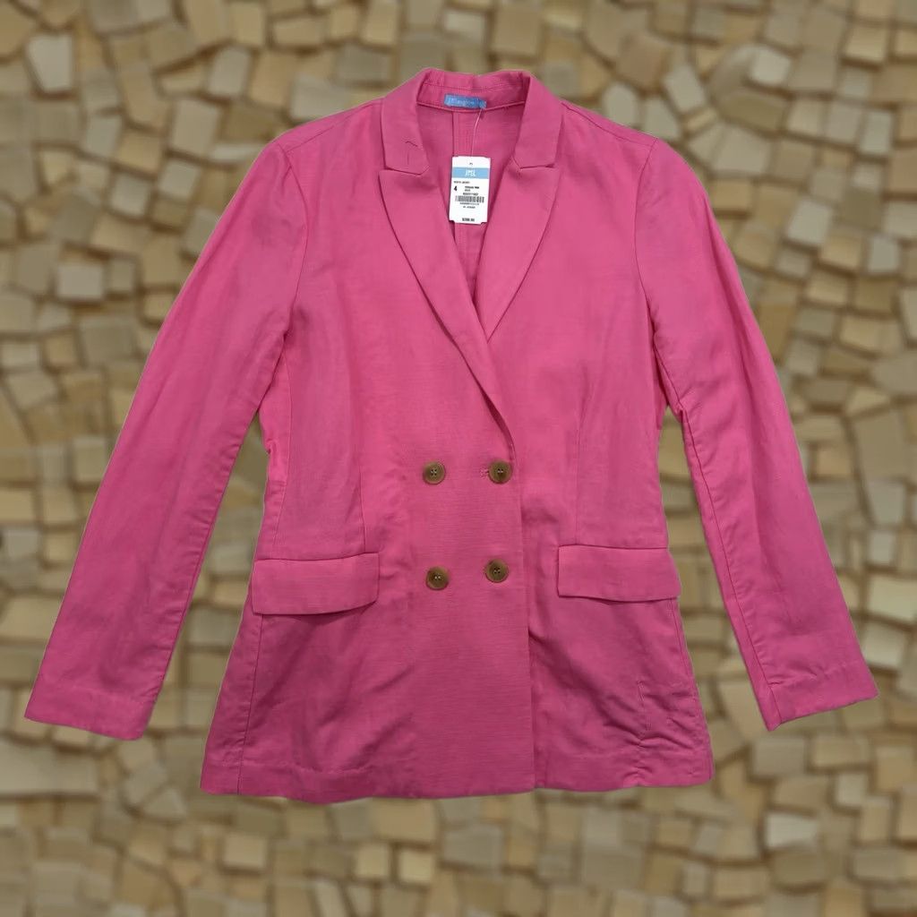 J.McLaughlin J. McLaughlin Pink Linen Blend Suit Set Blazer Pants Womens 2/4 Vintage NWT Size 26" / US 2 / IT 38 - 1 Thumbnail