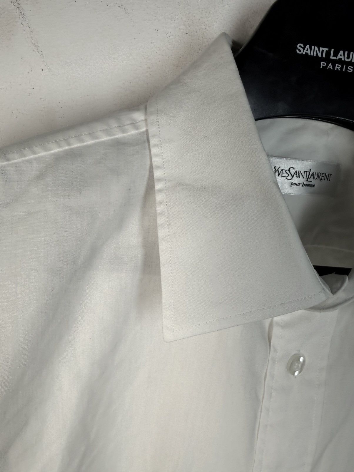 Yves Saint Laurent White YSL Shirt Dress Button Up Classic Logo Size US XXL / EU 58 / 5 - 11 Thumbnail