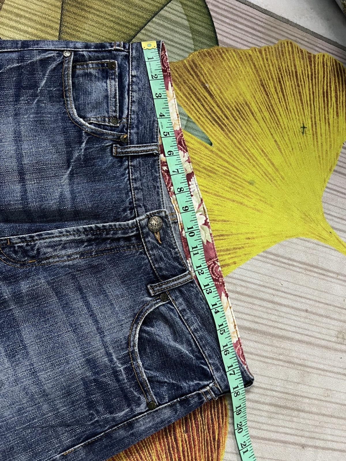 Japanese Brand Karakuri Tamashi Style Koi Fish Embroidery Mud Wash Jean Size US 35 - 3 Thumbnail
