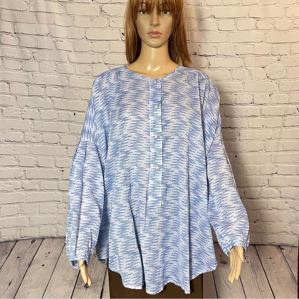 Free People NWT New Free People Blooms For You Sleep Long Sleeve Blue Size S / US 4 / IT 40 - 3 Thumbnail