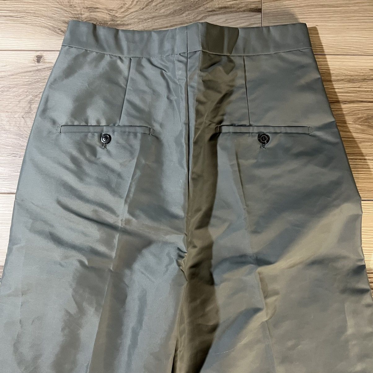 Rick Owens Rick Owens SS18 “Dirt” Sage Soul Train Nylon Trousers Size US 31 - 9 Thumbnail