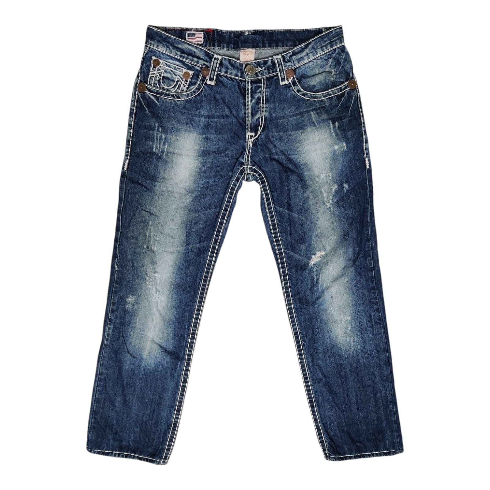 True Religion Vintage True Religion jeans blue/white Size US 33 - 2 Thumbnail