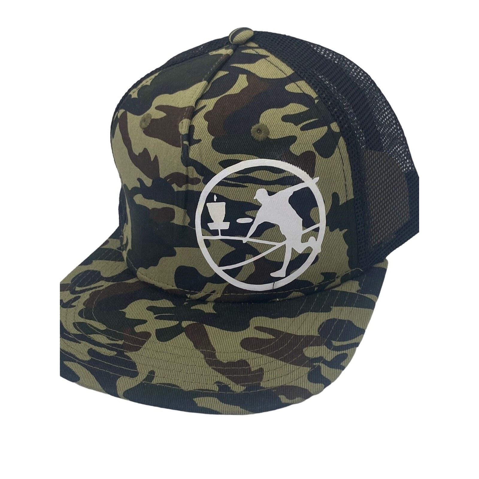DISCOVERED Disc Golf THROWING DISC MAN CAMO Hat Trucker Cap Snap Back Size ONE SIZE - 6 Thumbnail