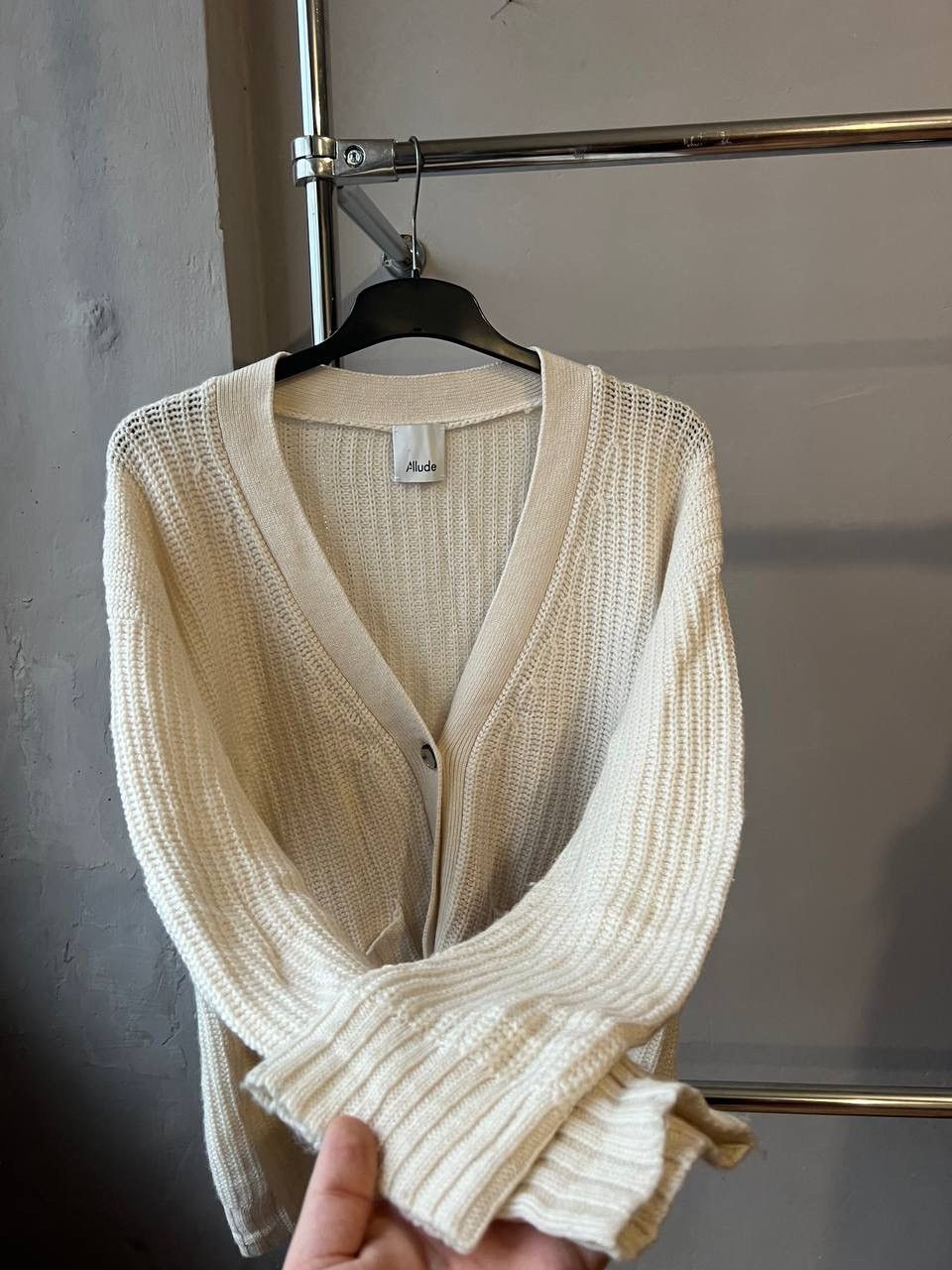 Allude RRP $599 ALLUDE CASHMERE/WOOL BUTTON PATCH POCKETS CARDIGAN Size XS / US 0-2 / IT 36-38 - 16 Thumbnail