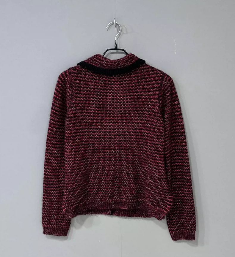 Prada Black and Red Woven Cardigan by PRADA-2506 Size S / US 4 / IT 40 - 3 Thumbnail