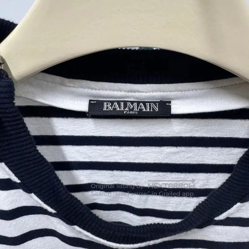 Balmain Balmain Striped Long Sleeve Cotton Sweatshirt . Size US S / EU 44-46 / 1 - 3 Thumbnail