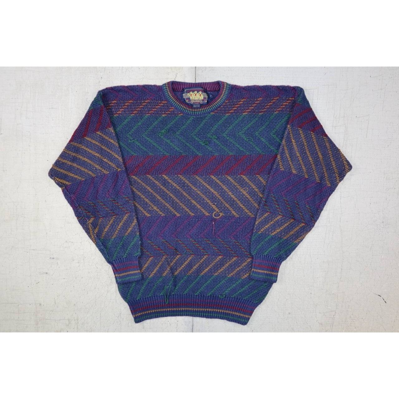 Chaps Vintage Chaps Ralph Lauren Sweater 80s 90s Abstract Knit Size US L / EU 52-54 / 3 - 1 Thumbnail