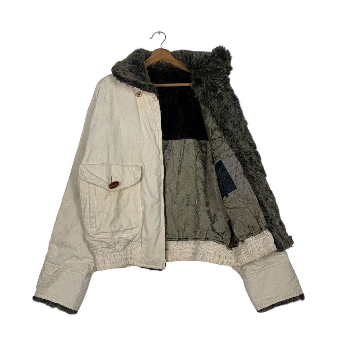 Japanese Brand VARORAV Neck Fur Zipper Cropped Jacket #1245-C56 Size M / US 6-8 / IT 42-44 - 9 Thumbnail