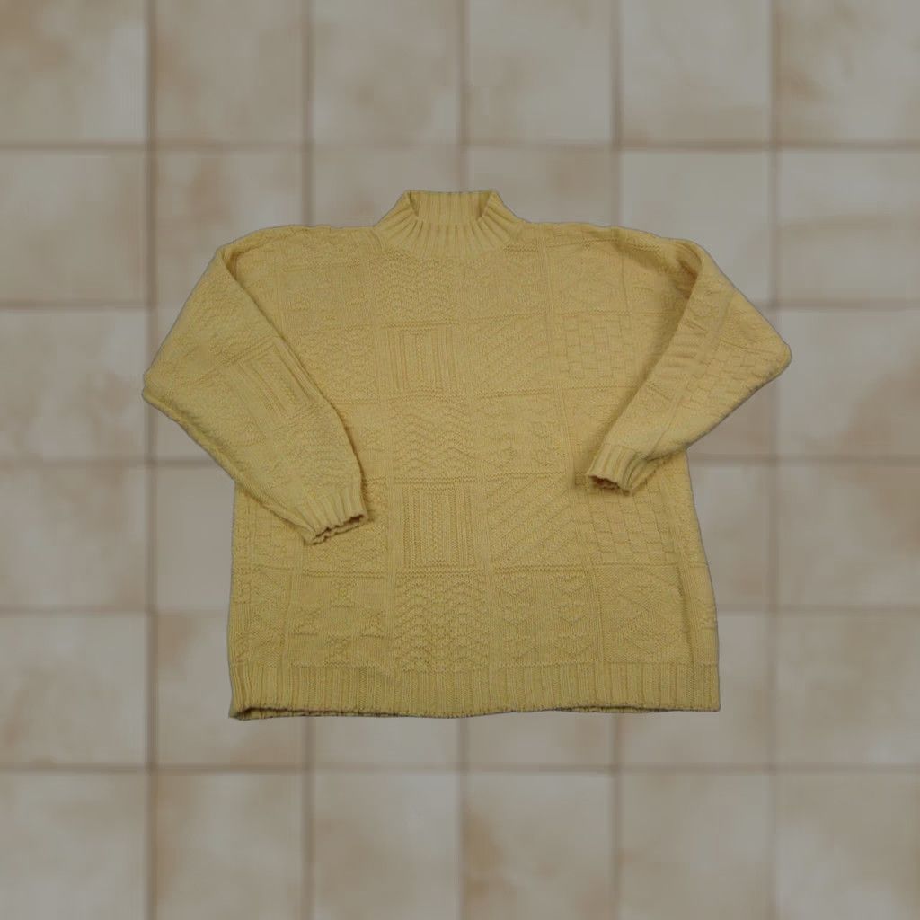 Vintage VINTAGE White Stag Sweater Womens M Raglan Sleeve Yellow Banana Creme 80s Pullover Knit Wool? Cotton Size M / US 6-8 / IT 42-44 - 1 Thumbnail