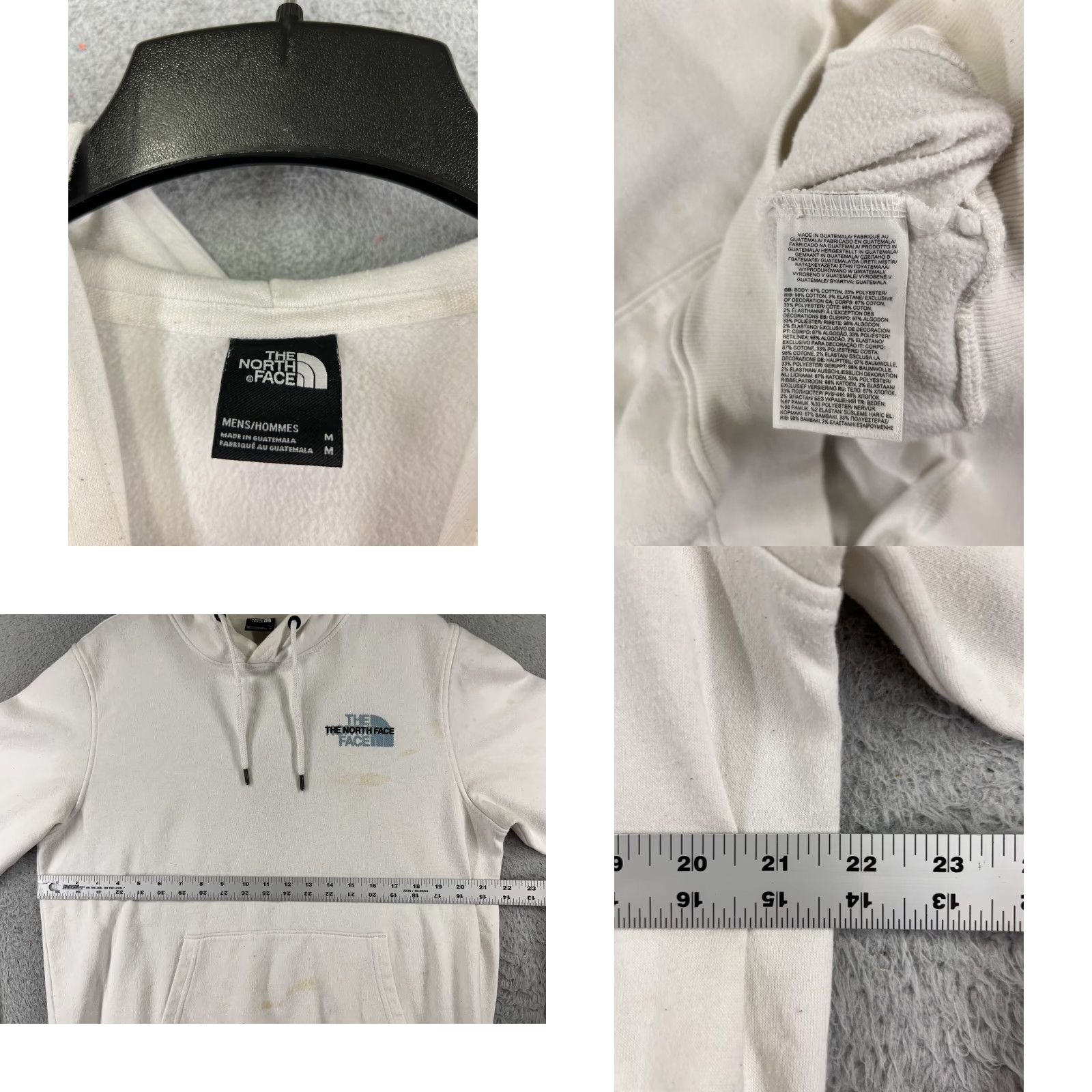 The North Face VINTAGE The North Face Hoodie Mens Pullover Shirt Regular White Cotton Blend Pocket Adult Medium White Logo 90s? Size US M / EU 48-50 / 2 - 8 Thumbnail