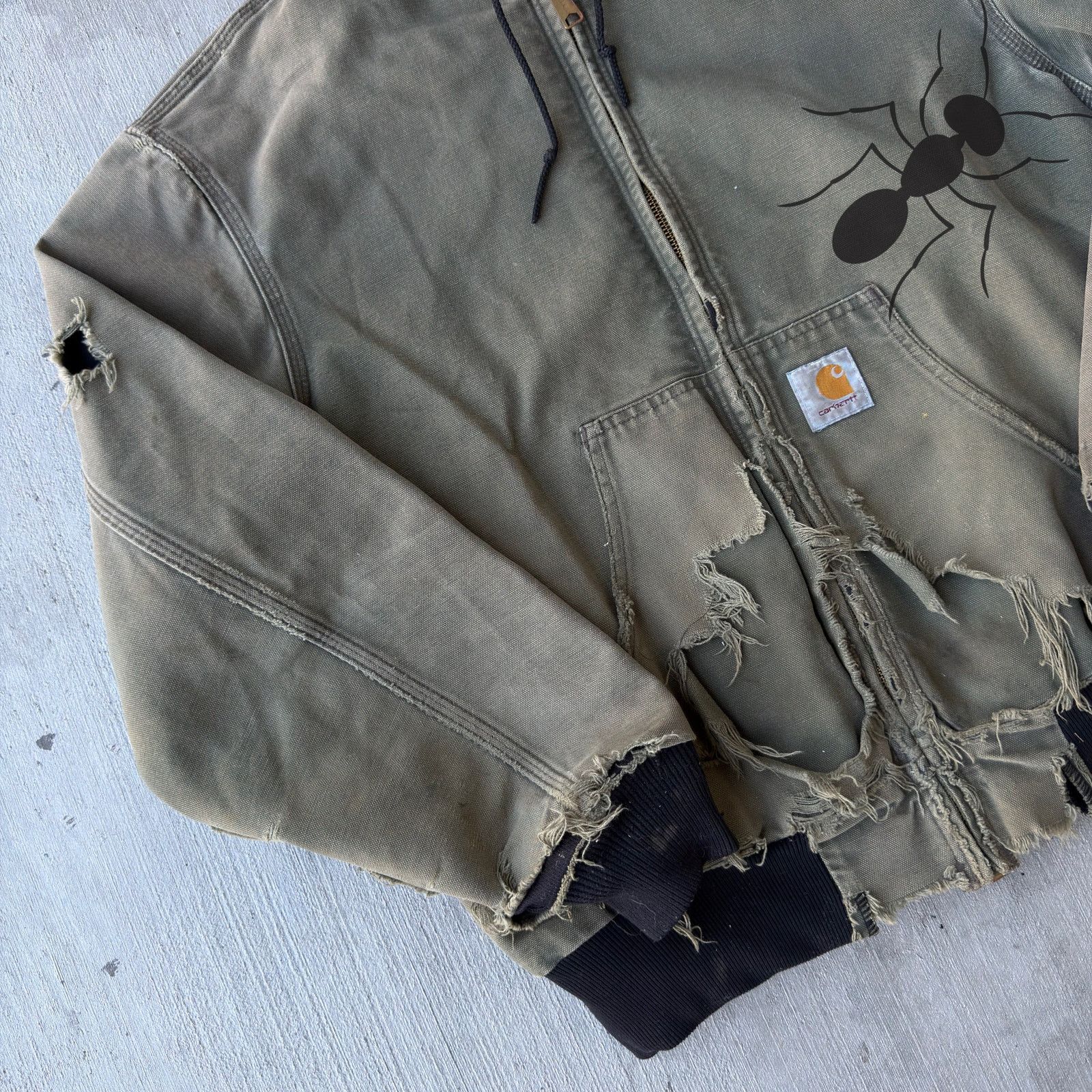 Carhartt × Vintage Vintage Y2K Carhartt THRASHED green hooded work wear jacket Size US L / EU 52-54 / 3 - 2 Thumbnail