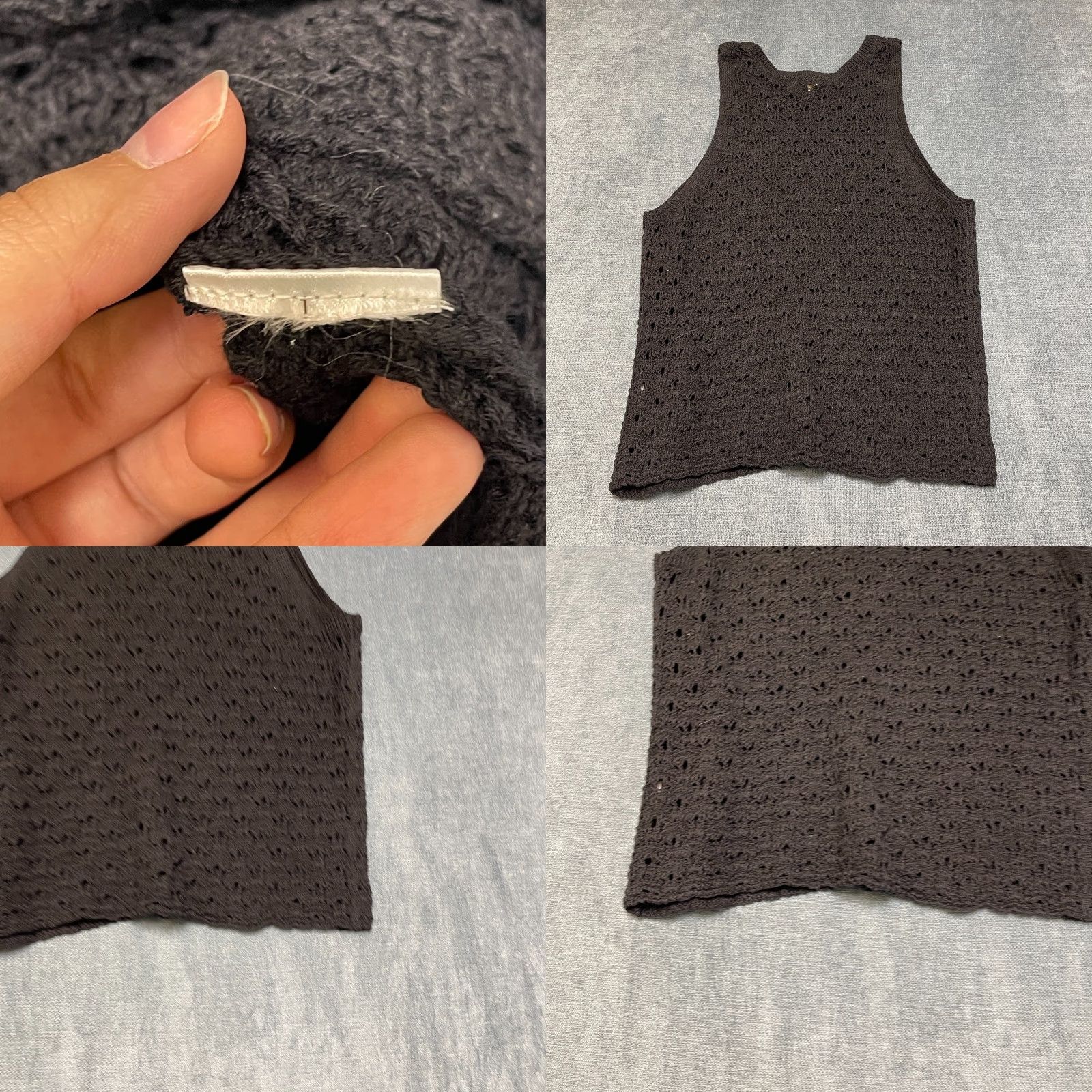Vintage ROXY Crochet Knit Tank Top Womens M Black Round Neck Sleeveless Casual Winter Sweater Size M / US 6-8 / IT 42-44 - 8 Thumbnail
