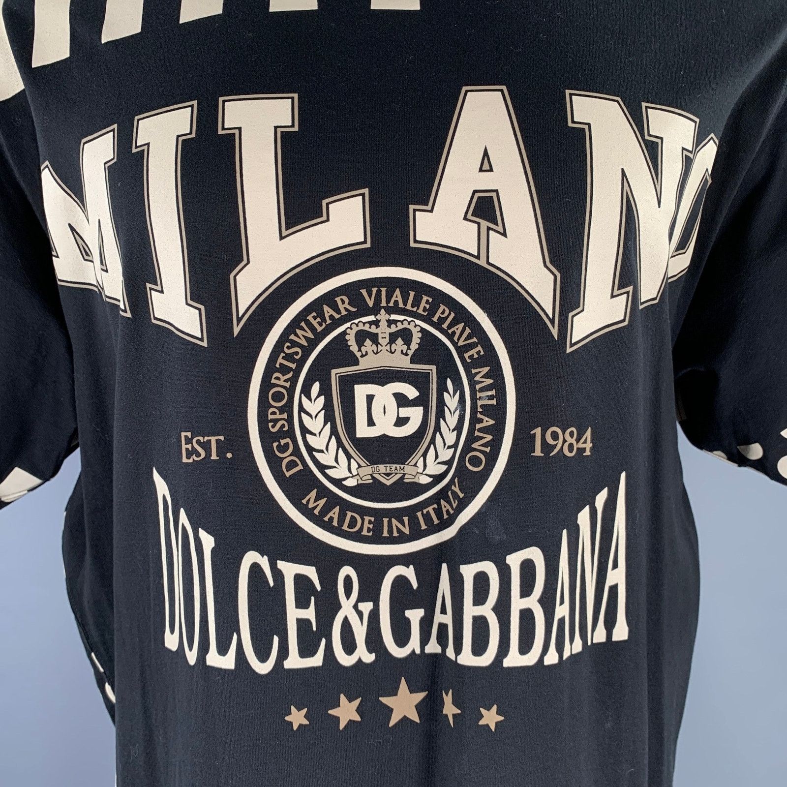 Dolce & Gabbana DOLCE & GABBANA Black White Polka Dot Stripes Cotton Shirt Size US M / EU 48-50 / 2 - 2 Thumbnail