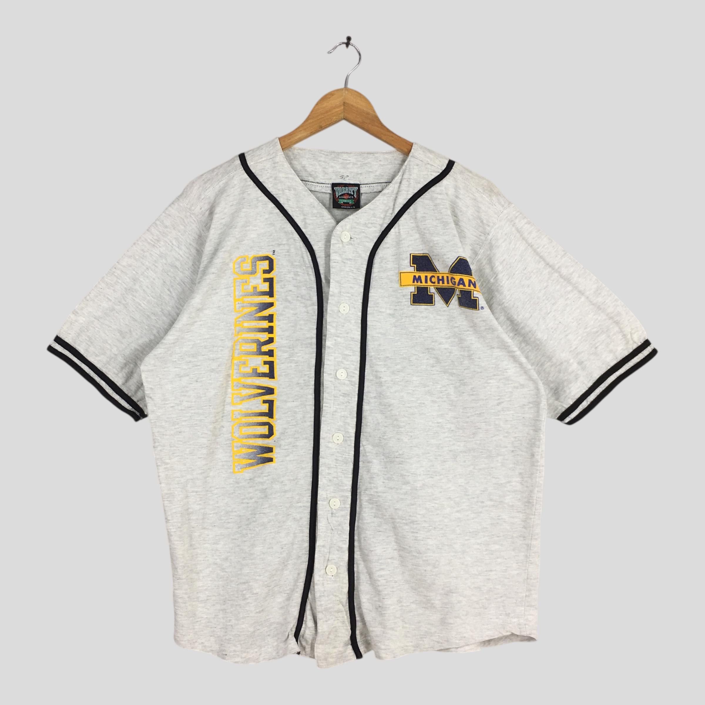 NCAA 90s Michigan Wolverines Button Varsity Shirt Large Size US L / EU 52-54 / 3 - 1 Thumbnail