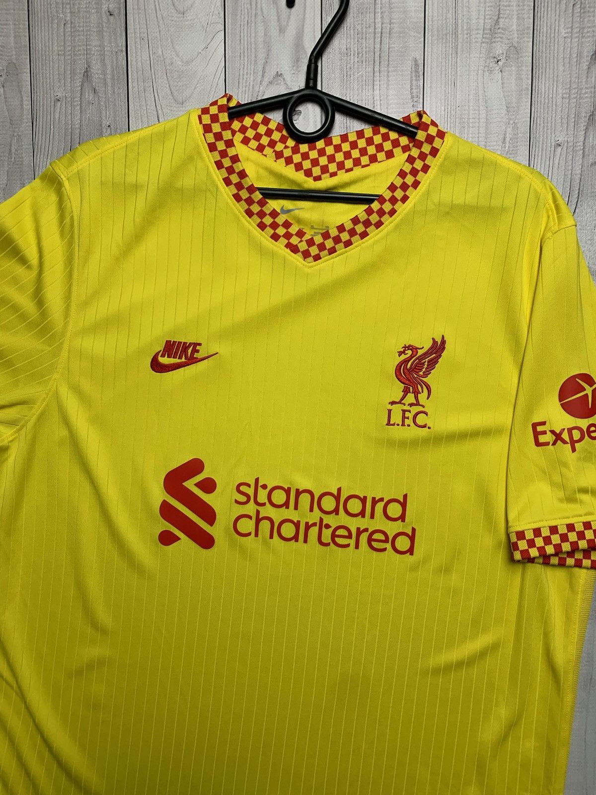 Nike × Vintage Nike Liverpool soccer jersey yellow size XL rare Size US XL / EU 56 / 4 - 2 Thumbnail